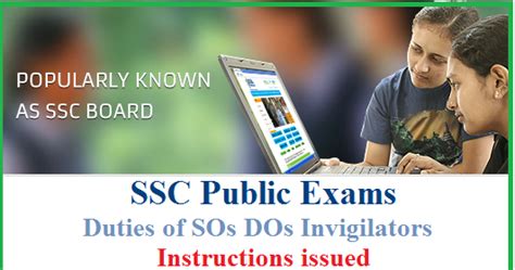SSC Public Examinations Duties of SO DO Invigilators Instructions ...