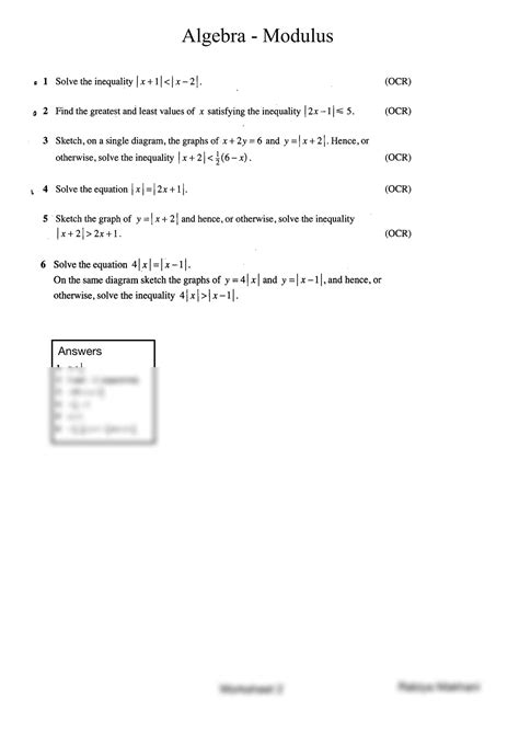 Image result for Modulus Questions with K