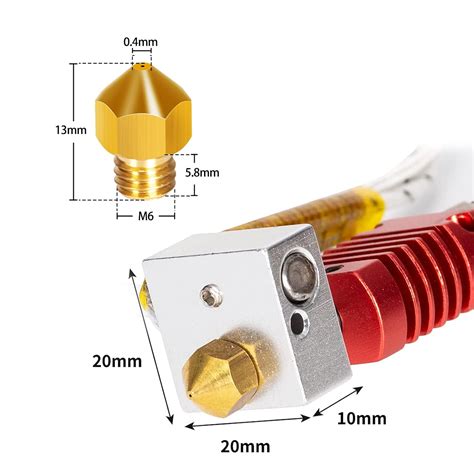 Buy TRONXY MK10 Extruder Hot End Kit, 3D Printer Nozzles 0.4mm with ...