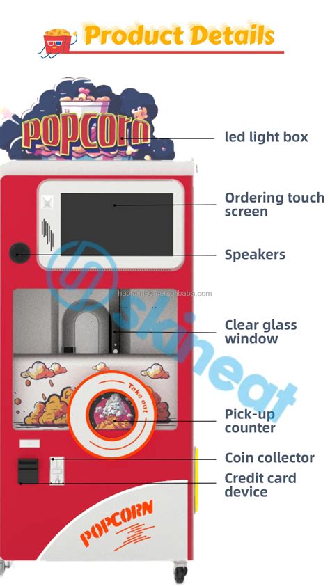 Hot Food Popcorn Vending Machine With Touch Screen Hot Food Fully ...