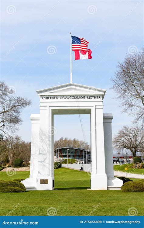Deserted Border Crossing at International Peace Arch Blaine Editorial ...
