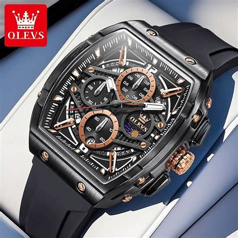 OLEVS Men Quartz Watch Luxury Large Dial Fashion Business Luminous ...