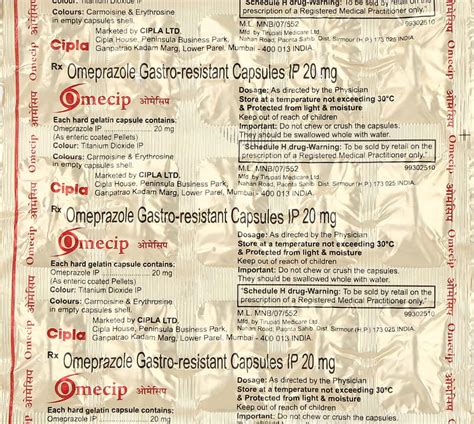 Omecip 20 MG Capsule (15): Uses, Side Effects, Price & Dosage | PharmEasy