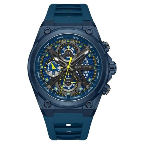 Police Men's Sonic KL Rahul Edition Multifunction Watch with Blue Sili