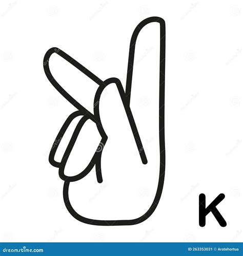 Vector Sign Language Icon Letter K Stock Vector - Illustration of sign ...