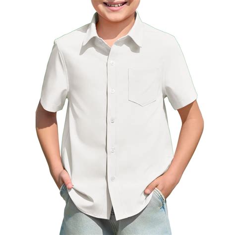 Boys' Button Down Shirts Boys White Dress Shirt Button Up Shirt ...