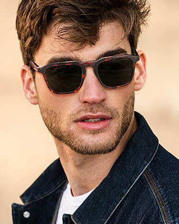 Carfia Metal Mens Rectangular Sunglasses Polarized UV400 Protection for ...