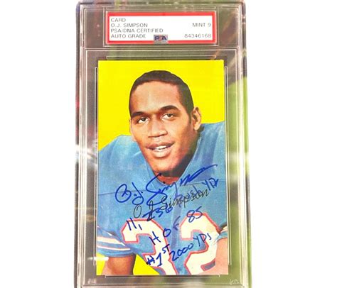 RARE OJ Simpson Heavily Inscribed Glossy Jumbo Rookie Card PSA Mt 9 ...