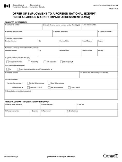 2015-2026 Form Canada IMM 5802 - Fill Out, Sign & Share Online | pdfFiller