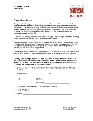 Fillable Online PHI form-Liu Fax Email Print - pdfFiller