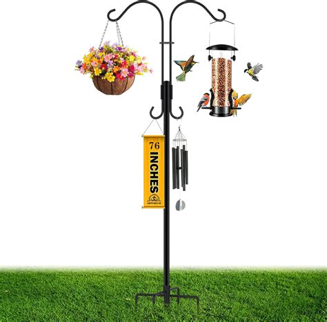 Amazon.com: 76 Inch Double Shepherds Hooks for Outdoor,Adjustable Bird ...