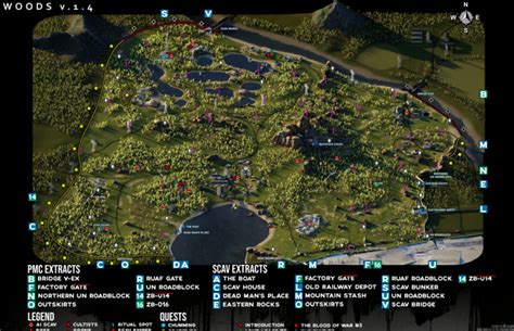 Woods Map 2024 Guide Of Escape From Tarkov - The Nature Hero