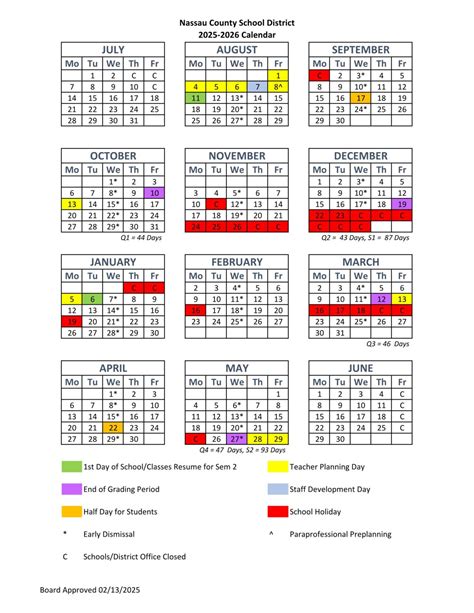 Nassau County FL Schools Calendar 25-26 [PDF] - EduCounty