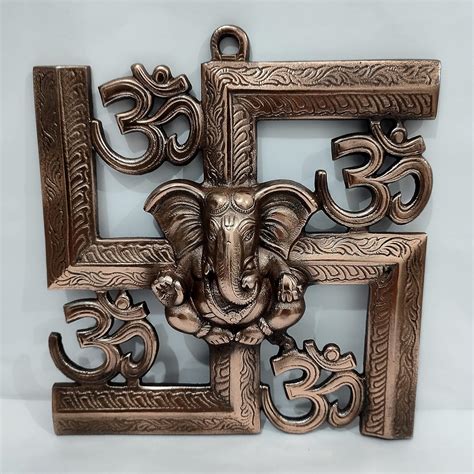 Buy Large Size Swastik Lord Ganesha Om Wall Hanging Decor(Size 25cm ...