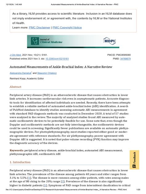 Ankle-Brachial Index Procedures Using Unit IX 的图像结果