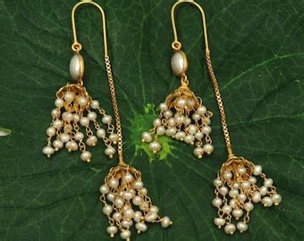 Buy 925 Silver Threader Double Jhumka Earrings, Silver Chain Threader ...