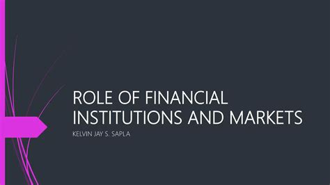 Lesson 6 role of financial institutions and markets | PPTX