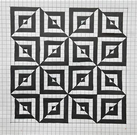 Optical Art Drawing with Grids