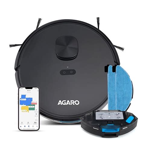 AGARO Alpha Robot Vacuum Cleaner, Brush, Dry Vacuum & Wet Mop ...