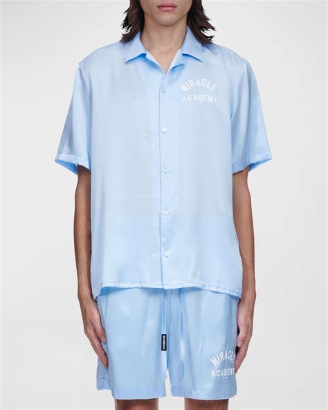 Versace Men's Barocco Silk Camp Shirt | Neiman Marcus