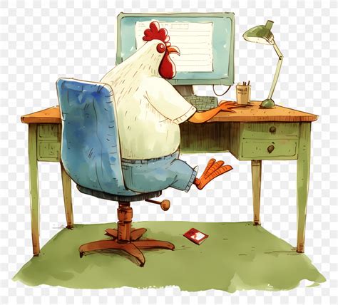 Image result for Hen Using a Computer