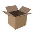 Open cartoon flat cardboard box on white Vector Image