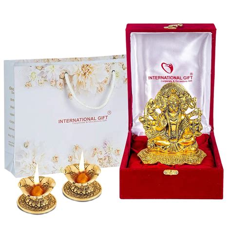 Buy INTERNATIONAL GIFT Gold Plated Panchmukhi Hanuman Idol (Murti ...