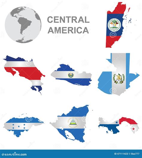 Central American Countries Flags