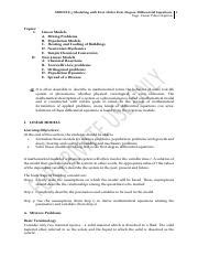 Image result for Modeling with First Order Equations