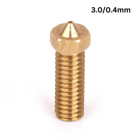 V6 Volcano Brass Length Extruder Nozzle 3.0mm x 0.4mm – Robocraze