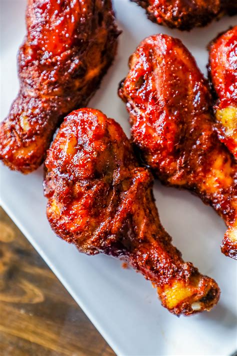 Crunchy baked bbq chicken drumsticks with a crisp and slightly sticky ...