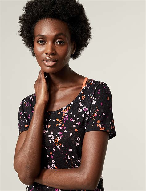 Buy Printed Scoop Neck 2-in-1 T-Shirt at Marks & Spencer