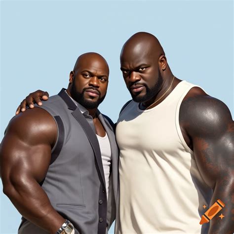 Shaquille O'Neal standing next to Kevin Hart on Craiyon