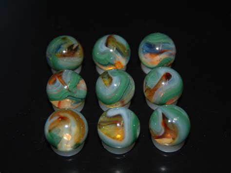 9 Beautiful Jabo/Vitro Classic Marbles Made In Reno, Ohio - MarbleMary.Com