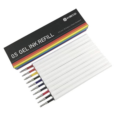 Kaco Gel Ink Refills for Retractable Gel Pens, 0.5mm, Fine Point ...