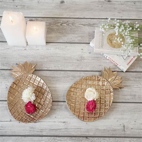 Pineapple Tray, Set of 2- Gold