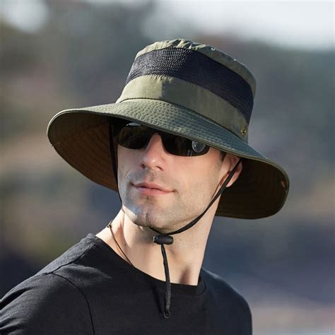 Aligament Men's Sun Protection Floppy Visor Bucket Hat Fishing Hat Wide ...