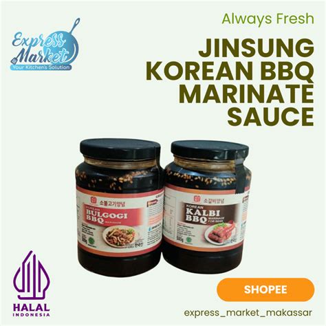 Jual Jinsung Korean BBQ Korean Marinate Saus Bulgogi Kalbi Saus Marinasi Daging Halal | Shopee ...