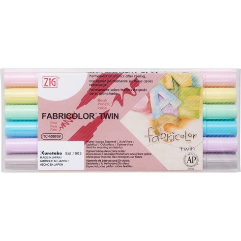 Zig Fabric Color Fabric Marker (TC-4000/6VB) Twin 6 color set B Tip for ...