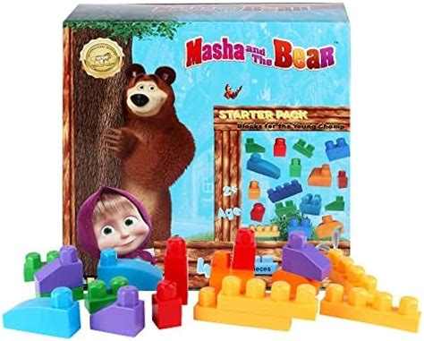 Plex Masha & The Bear Building Blocks Starter Pack : Amazon.in: Toys ...