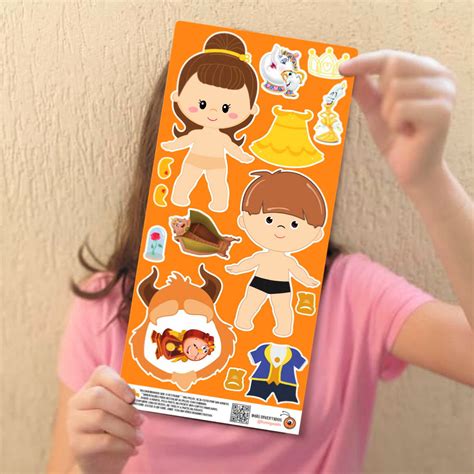 Cartela Paper Dolls - Bela e Fera em Imã - Manta Magnética | Elo7