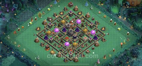 Farming Base TH9 with Link, Anti Everything, Hybrid - Clash of Clans ...