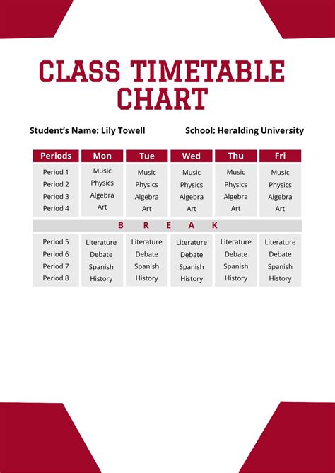 15+ Timetable Of Classes Vt - TamsynRuary