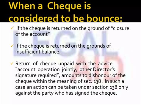 BOUNCING OF CHEQUE | PPTX