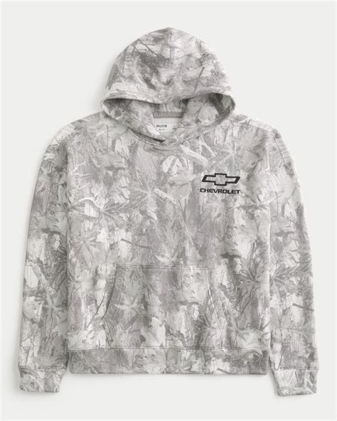 Hollister Boxy Camo Chevrolet Graphic Hoodie in Grey for Men | Lyst UK