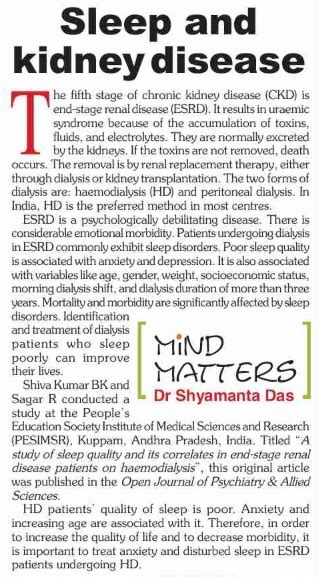 Sleep and kidney disease « Academy Publisher