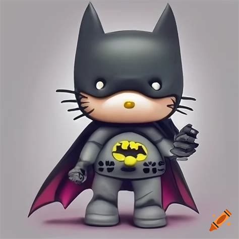 Hello kitty and batman crossover artwork on Craiyon