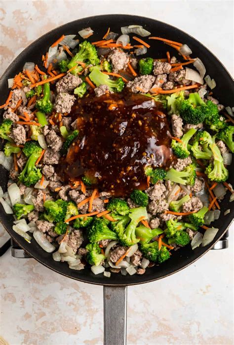 Teriyaki Ground Pork Stir Fry | Lemons & Zest