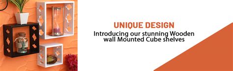Home Sparkle Set of 3 Cube Wall Shelves (White and Black) : Amazon.in ...