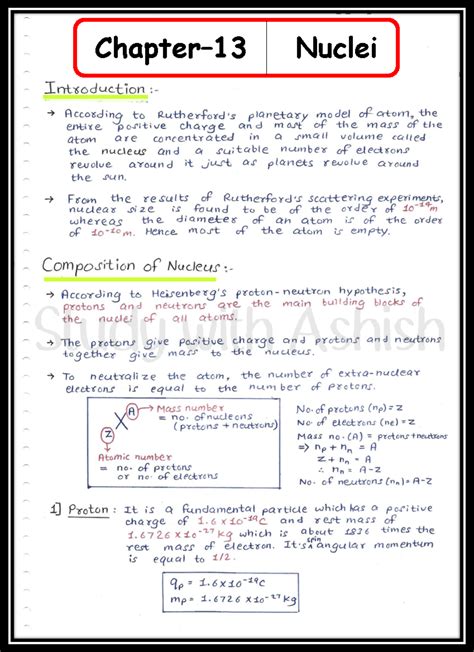 Nuclei: Handwritten Notes on Atomic Structure and Nuclear Forces - Studocu